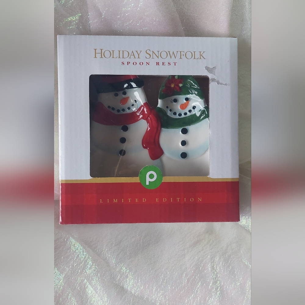 Set of Christmas spoon rest and Thanksgiving napkin holder